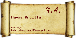 Havas Ancilla névjegykártya
